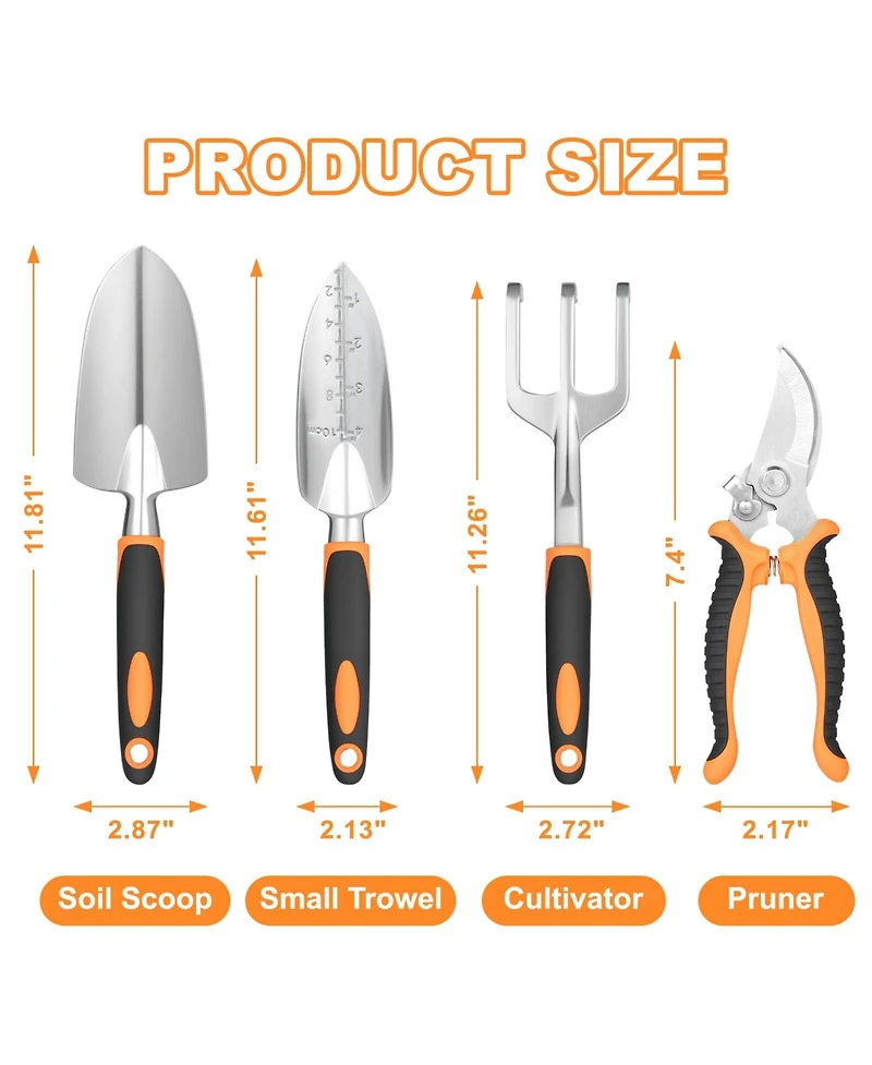 Xdovet Garden Tool Set Aluminum Heavy Duty Shovel Trowel Cultivator Shear
