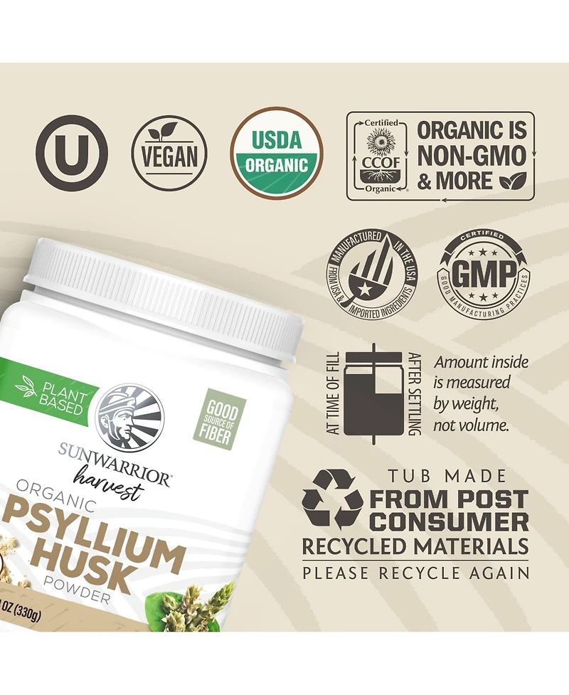 Sunwarrior Harvest Psyllium Husk Powder 330 Gram