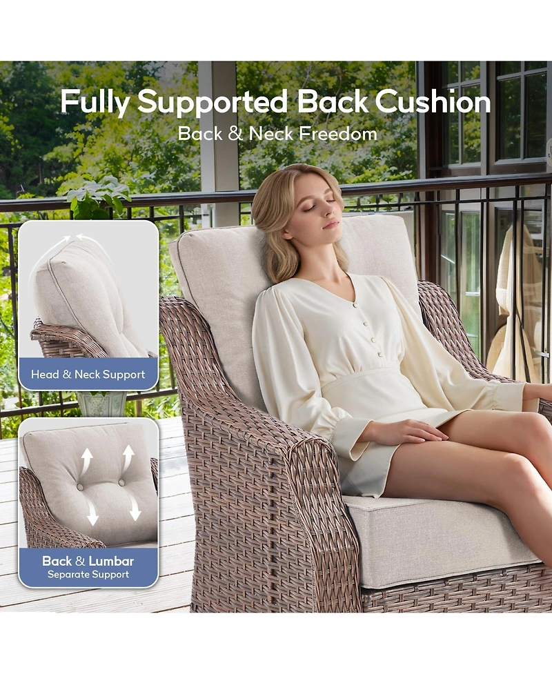 Pocassy 5 Piece Patio Furniture Set Outdoor Conversation Sofa with 6inch Thick Cushions Lounge