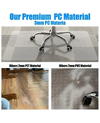 Danrong Large Anti Slip Hard Floor Chair Mat Protector Office Home Rug