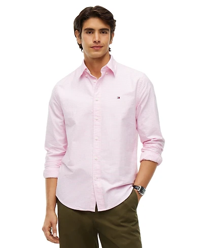 Tommy Hilfiger Men's Gingham Long Sleeve Button-Down Oxford Shirt