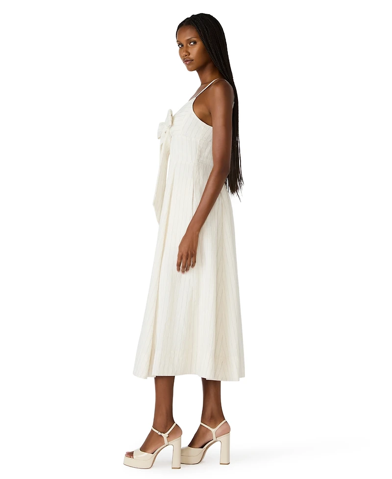Steve Madden Juniors' Sweetheart Sleeveless A-Line Bow-Front Midi Dress