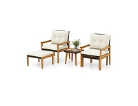 Boyel Living 5 Piece Rattan Furniture Set with Square Coffee Table