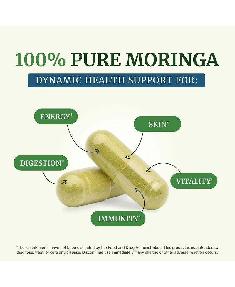 Nobi Nutrition Moringa Capsules, 60 Count