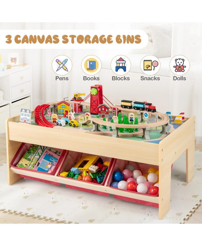 Hongge Reversible Wooden Train Table