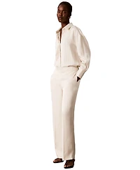 Calvin Klein Women's Pull-on Wide-leg Satin Pants