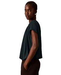 Calvin Klein Women's Shirred Extended-Shoulder Short-Sleeve Blouse