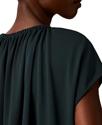 Calvin Klein Women's Shirred Extended-Shoulder Short-Sleeve Blouse