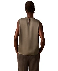 Calvin Klein Women's Satin Crewneck Sleeveless Shell