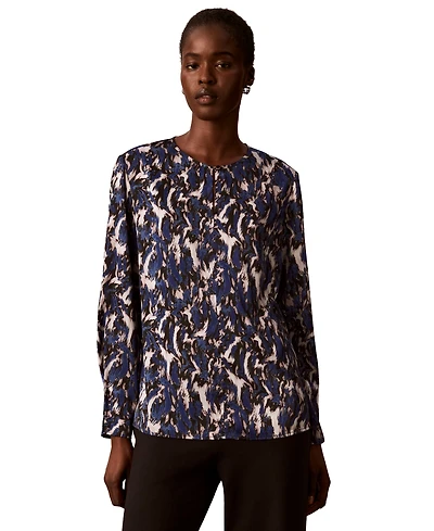 Calvin Klein Women's Crewneck Button-Front Top