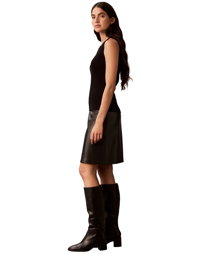 Calvin Klein Women's Ribbed Crewneck Sleeveless Tank