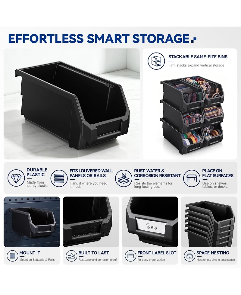 Sorbus Large Open Front Stackable Clothing Storage Bin