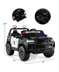 Hongge 24V 2-Seater Kids Ride-On Police Car with 4WD and Remote Control, Ages 3-8