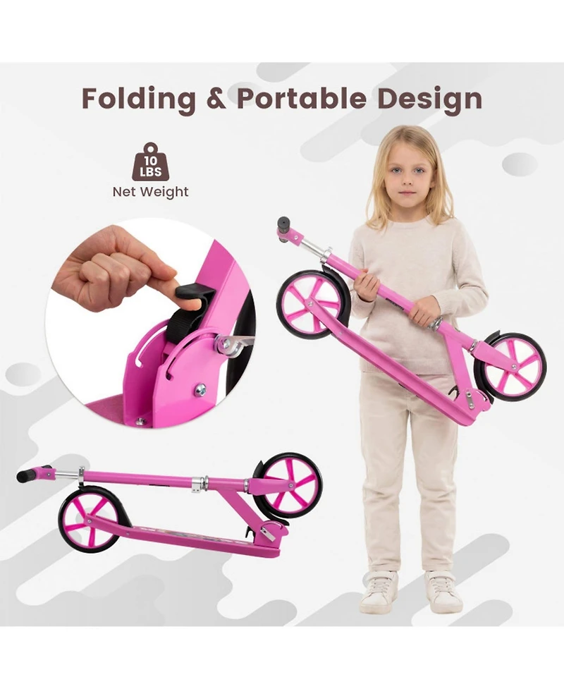 Sugift Folding Aluminum Alloy Scooter with 3 Adjustable Heights for Kids and Adults