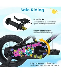 Hongge 12-Inch Removable Training Wheels Kids Bike, 110 lb. Capacity, Ages 3-4