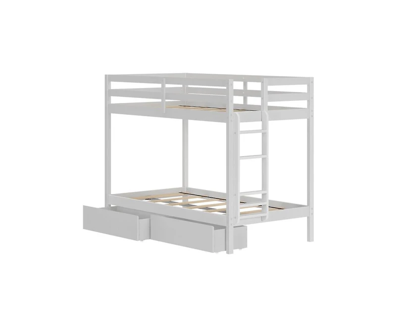 Grain & Grove Bear Furniture Plywood Twin/Twin with Underbed Storage Drawers