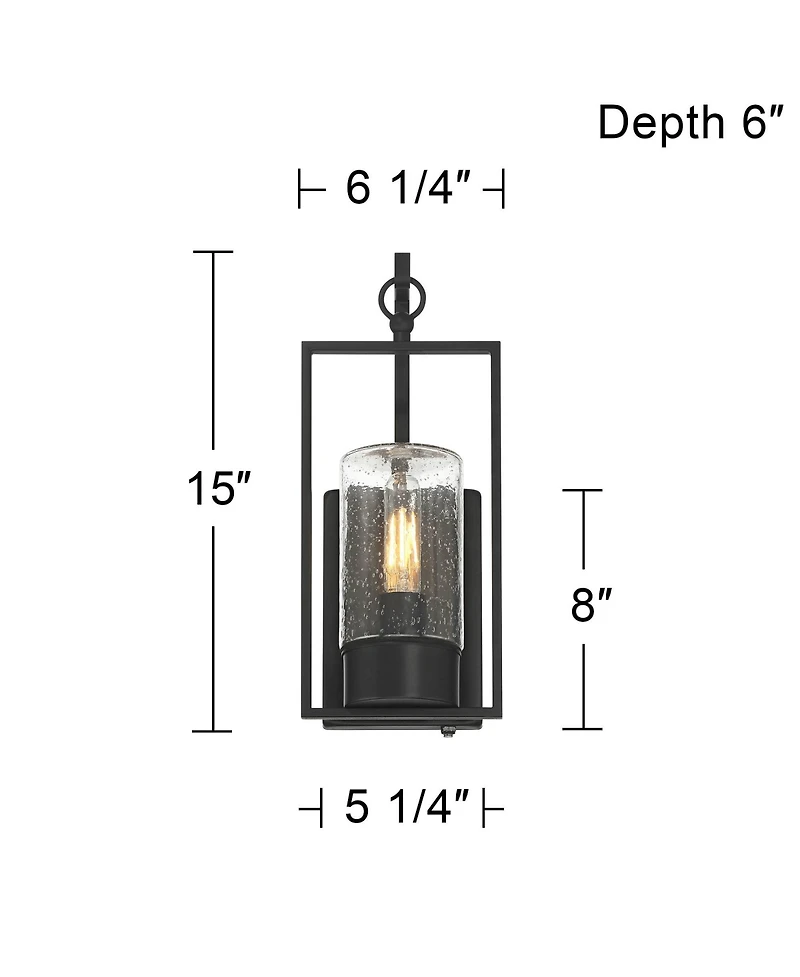 John Timberland Nordvik 15" High Seeded Glass Outdoor Wall Light