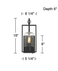 John Timberland Nordvik 15" High Seeded Glass Outdoor Wall Light