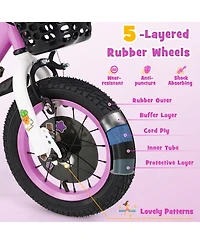 Hongge 12-Inch Kids Bike with Training Wheels and Adjustable-Handlebar, Ages 3-4