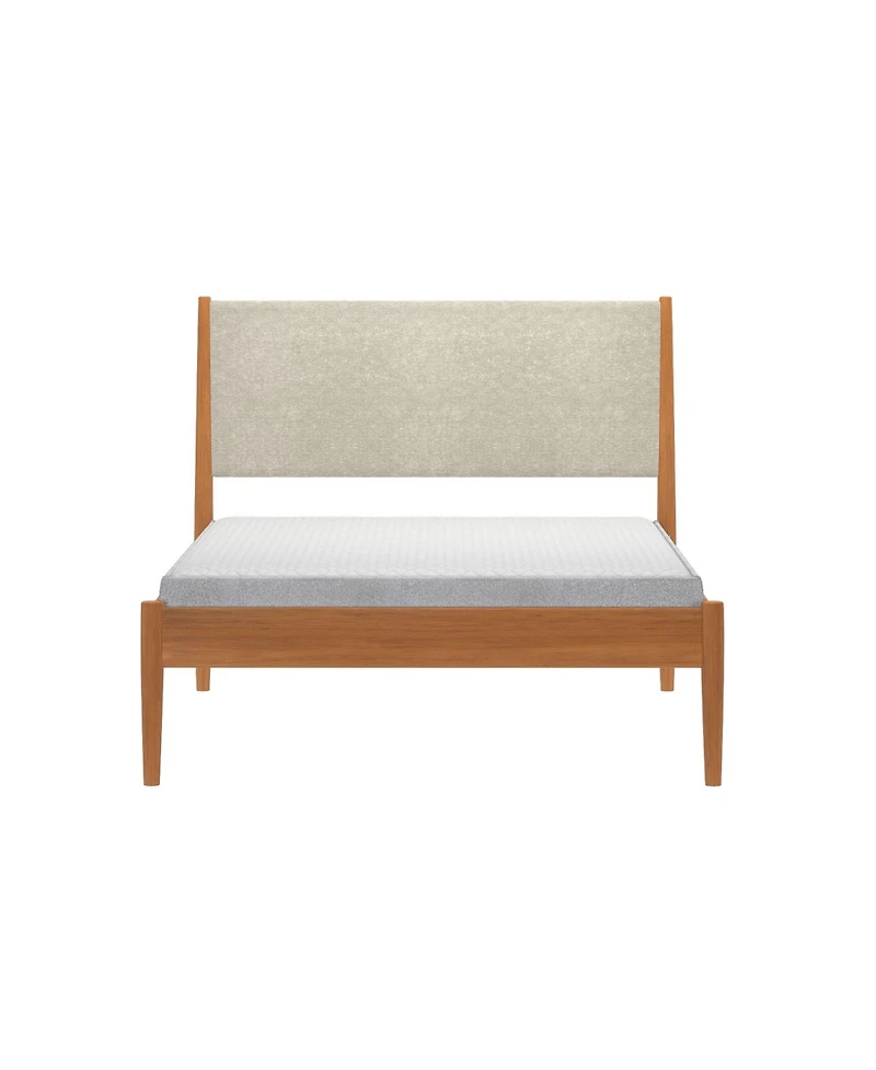Plank+Beam Harbor Full Bed with Upholstered Headboard, Swiss Coffee