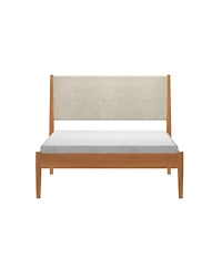 Plank+Beam Harbor Full Bed with Upholstered Headboard, Swiss Coffee