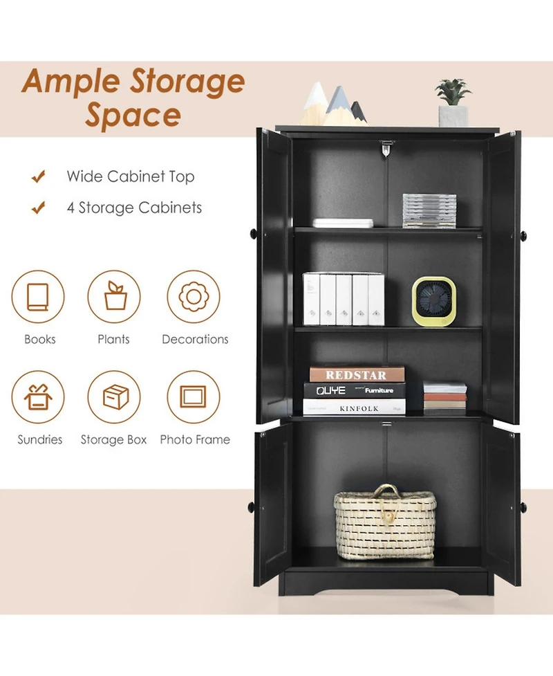 Sugift Accent Storage Cabinet with Adjustable Shelves