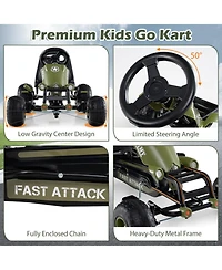 Hongge Adjustable-Seat Pedal Go-Kart, 77 lb Capacity, Ages 3+