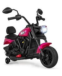 Hongge 6V Kids Electric Motorcycle with Headlight and Training Wheels