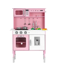 Hongge Nordic Wooden Interactive Play Kitchen Playset, Ages 3+