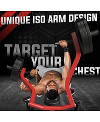 Mikolo Chest Press Machine, 1050LBS Bench Press Machine with Independent Converging Arms, Adjustable Flat Incline Bench for Chest, Ab Workouts, Should