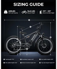 Mikolo Folding Electric Bike for Adults, 55 Miles & 25MPH, 500W Peak Motor, 48V 10Ah Removable Battery, Fat Tire EBike with Smart Lcd Display