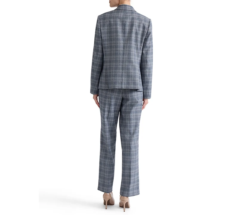 Jones New York Petite Plaid Double-Breasted Blazer