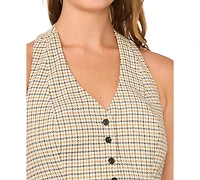 1.State Women's Halter Plaid Vest