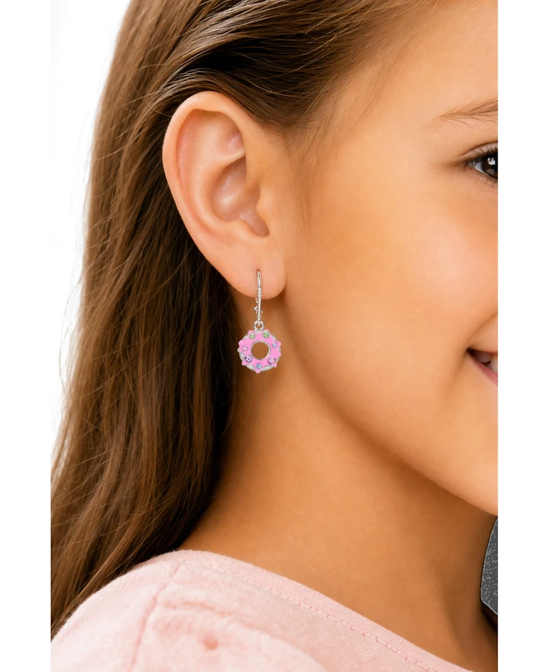 Chanteur Kids Donut Hypoallergenic Earrings for Girls with Sterling Silver Leverbacks