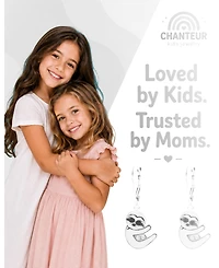 Chanteur Kids Sunglasses Smiley Face Hypoallergenic Earrings for Girls with Sterling Silver Leverbacks