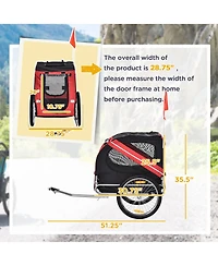 Mountaintop Dog Bike Trailer,20" Rubber Wheels, 3 Entrances, Mesh Screen, Off-Road Travel