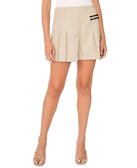 1.state Women's High-Rise Pleated Wide-Leg Shorts