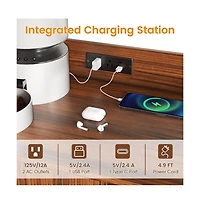 Ruie Cat Litter Box Enclosure Furniture 52 in Storage Cabinet with Charging Station