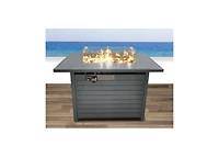 Mondawe 42" Steel Propane Fire Pit Table with Lid, 50000 Btu Outdoor Fire Table