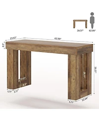 Tribesigns 63" Counter Height Bar Table, Wooden High Top