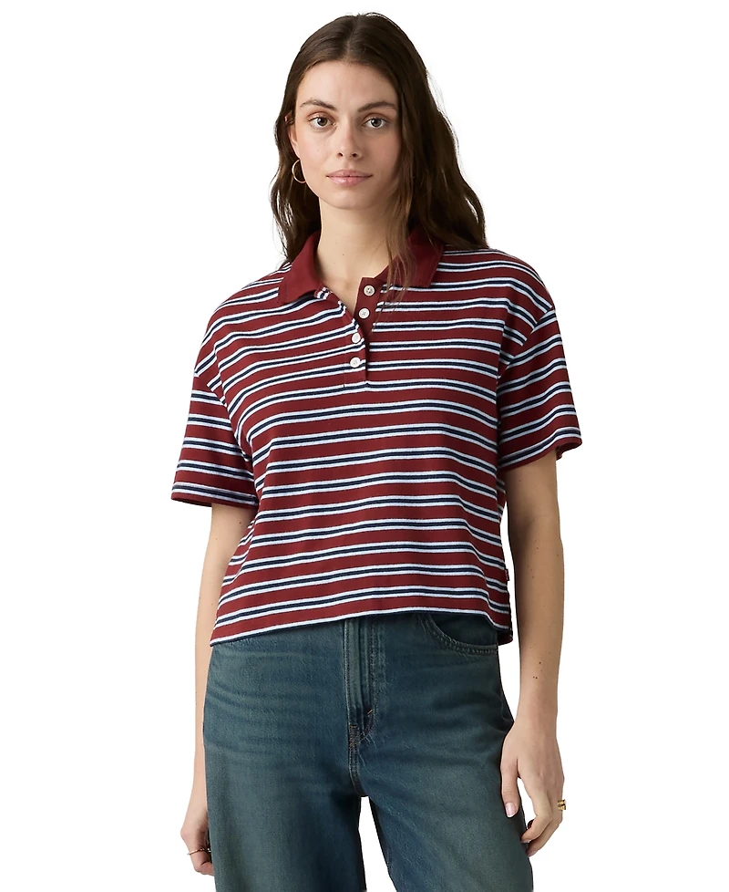 Levi's Women's Didion Rugby Short-Sleeve Collared Polo Shirt