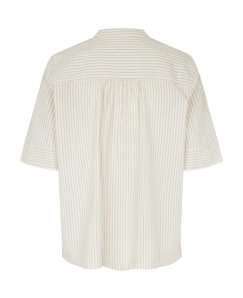 Masai Copenhagen Women's MaBeyora Mandarin Collar Textured Blouse