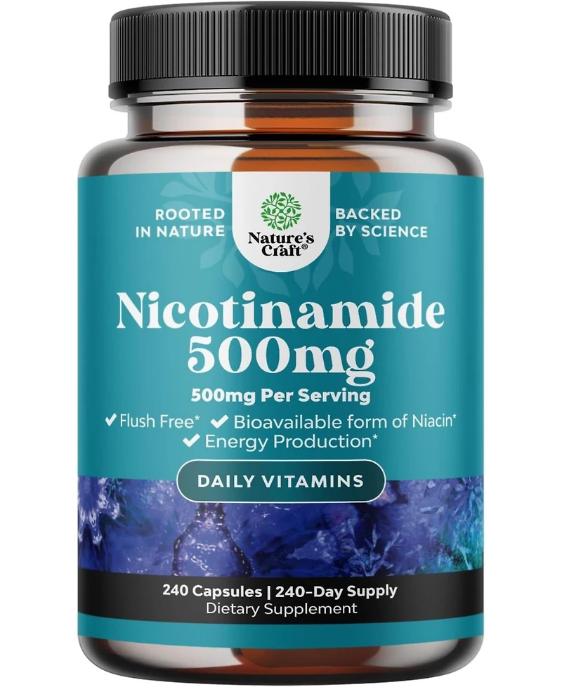 Nature's Craft Vitamin B3 Niacinamide 500milligram Capsules