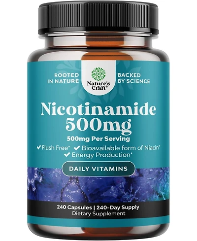 Nature's Craft Vitamin B3 Niacinamide 500milligram Capsules