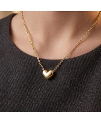 GiGiGirl Minimalist Heart Pendant Necklace White Gold Plated, 14K or 18K Rose Plated