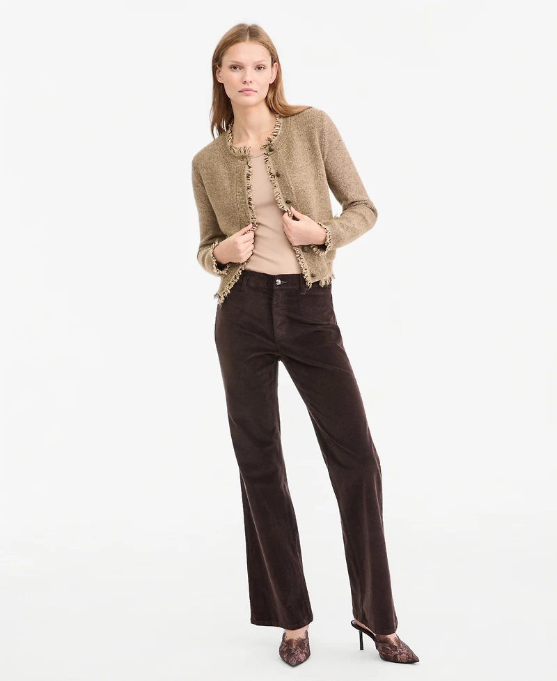 Kobi Halperin Women's Luelle Corduroy High-Waist Straight-Leg Pants