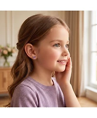 GiGiGirl 14K Gold Plated with Purple & Pink Cubic Zirconia Butterfly Earrings