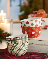 Certified International Santa Delight Ice Cream Bowls, Set of 4