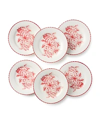Certified International Crimson Noel Canape Plates, Set of 6