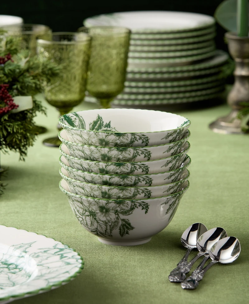 Certified International Winter Evergreen All-Purpose Bowls, Set of 6